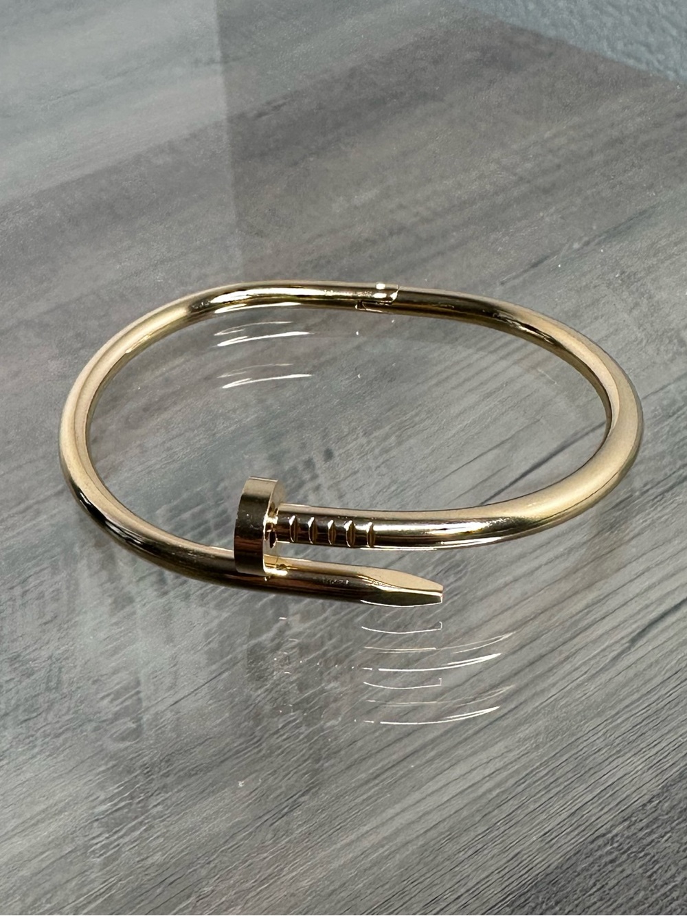 Gold-Filled Nail-Style Bangle Bracelet - Women/Men Jewelry